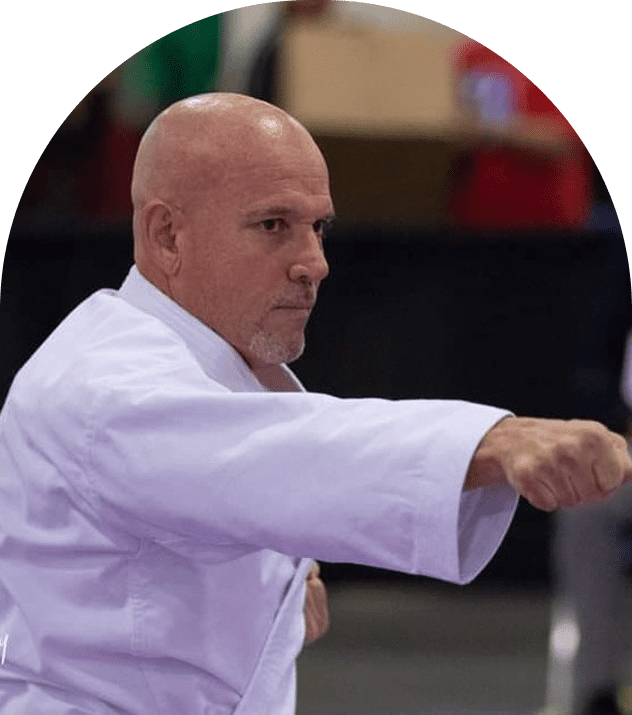 Karate practitioner in action